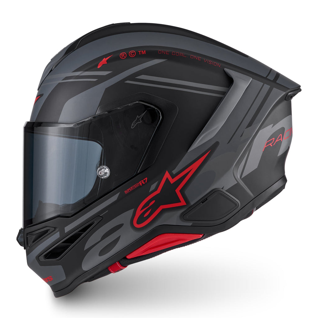Alpinestars S-R7 A-CORE Motorcycle Helmet (Black/Grey/Red Matte)