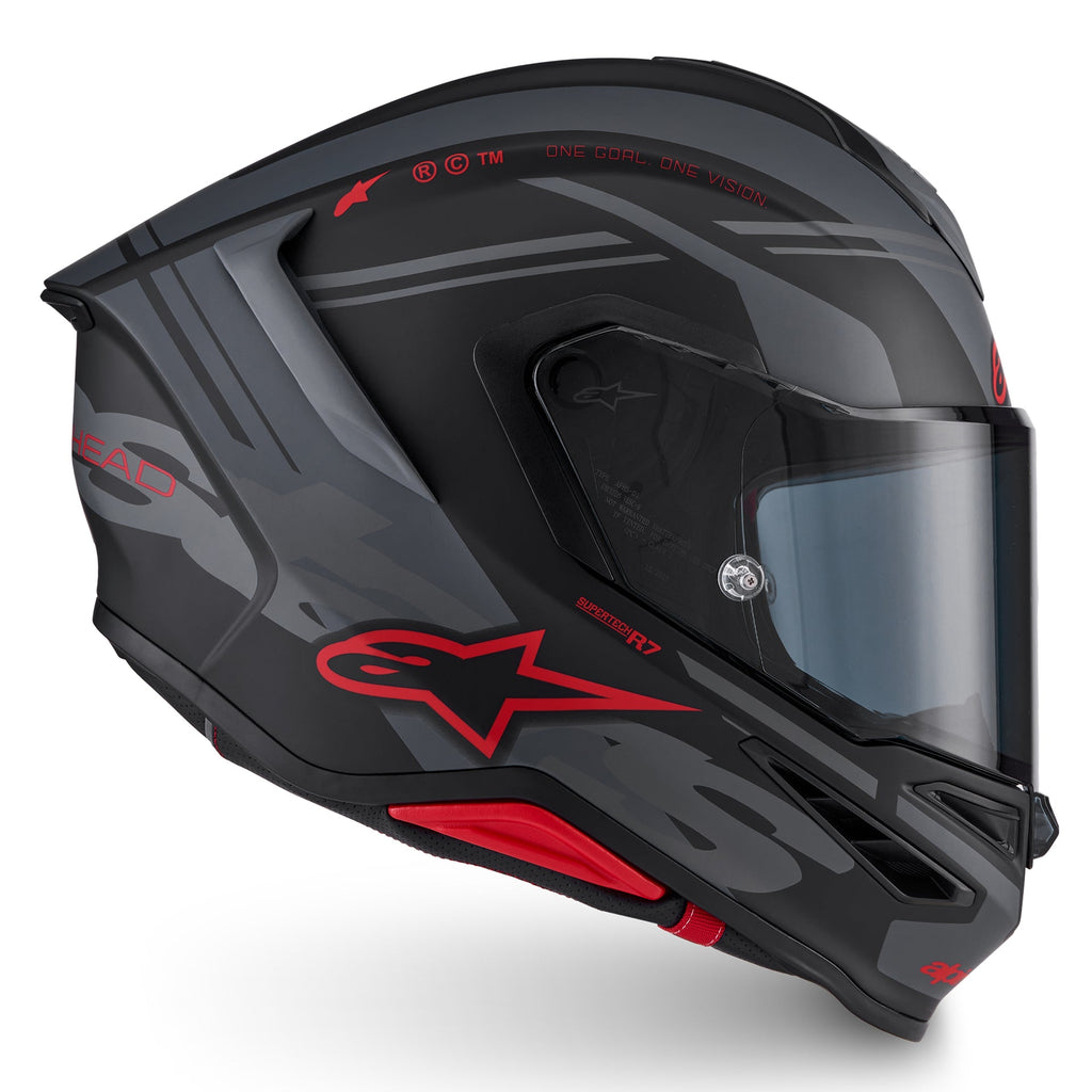 Alpinestars S-R7 A-CORE Motorcycle Helmet (Black/Grey/Red Matte)