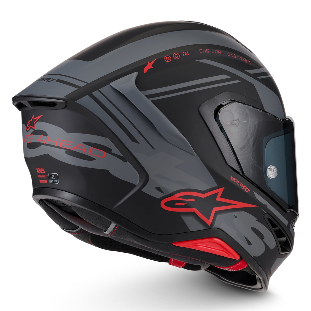 Alpinestars S-R7 A-CORE Motorcycle Helmet (Black/Grey/Red Matte)