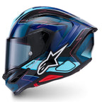 Alpinestars S-R7 KINETIS Motorcycle Helmet (Black/Blue/Pink Fluo)