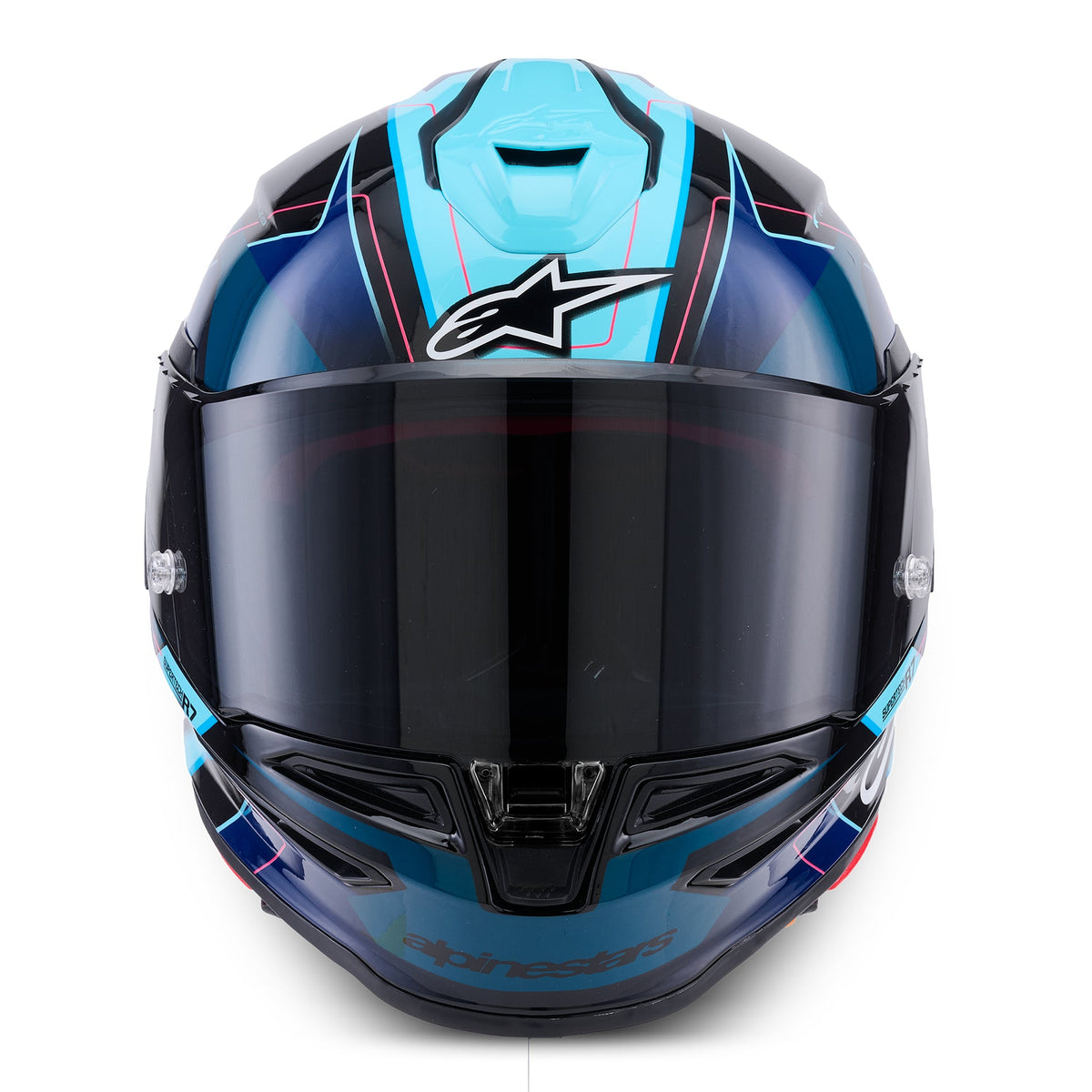 Alpinestars S-R7 KINETIS Motorcycle Helmet (Black/Blue/Pink Fluo)