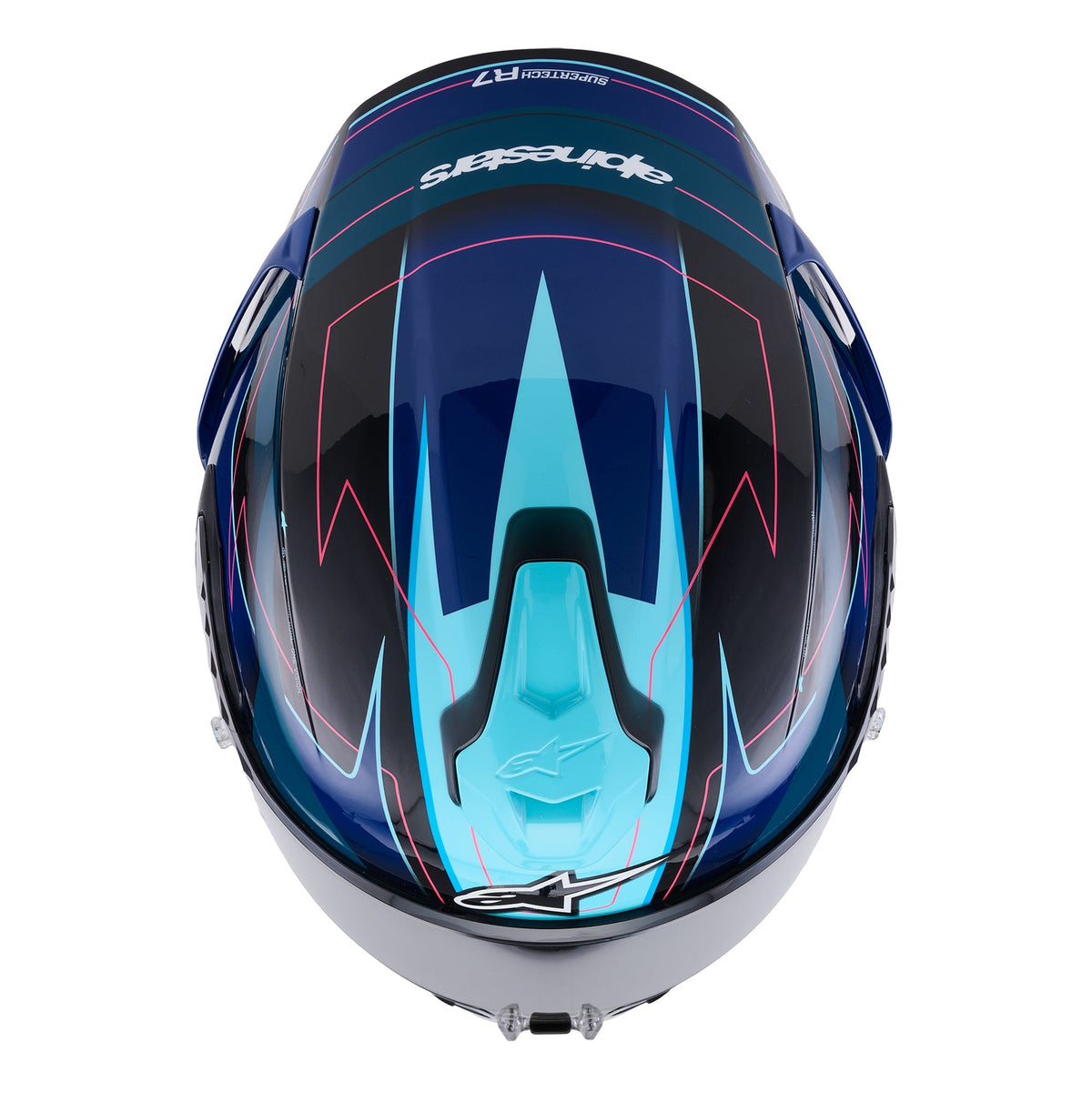 Alpinestars S-R7 KINETIS Motorcycle Helmet (Black/Blue/Pink Fluo)