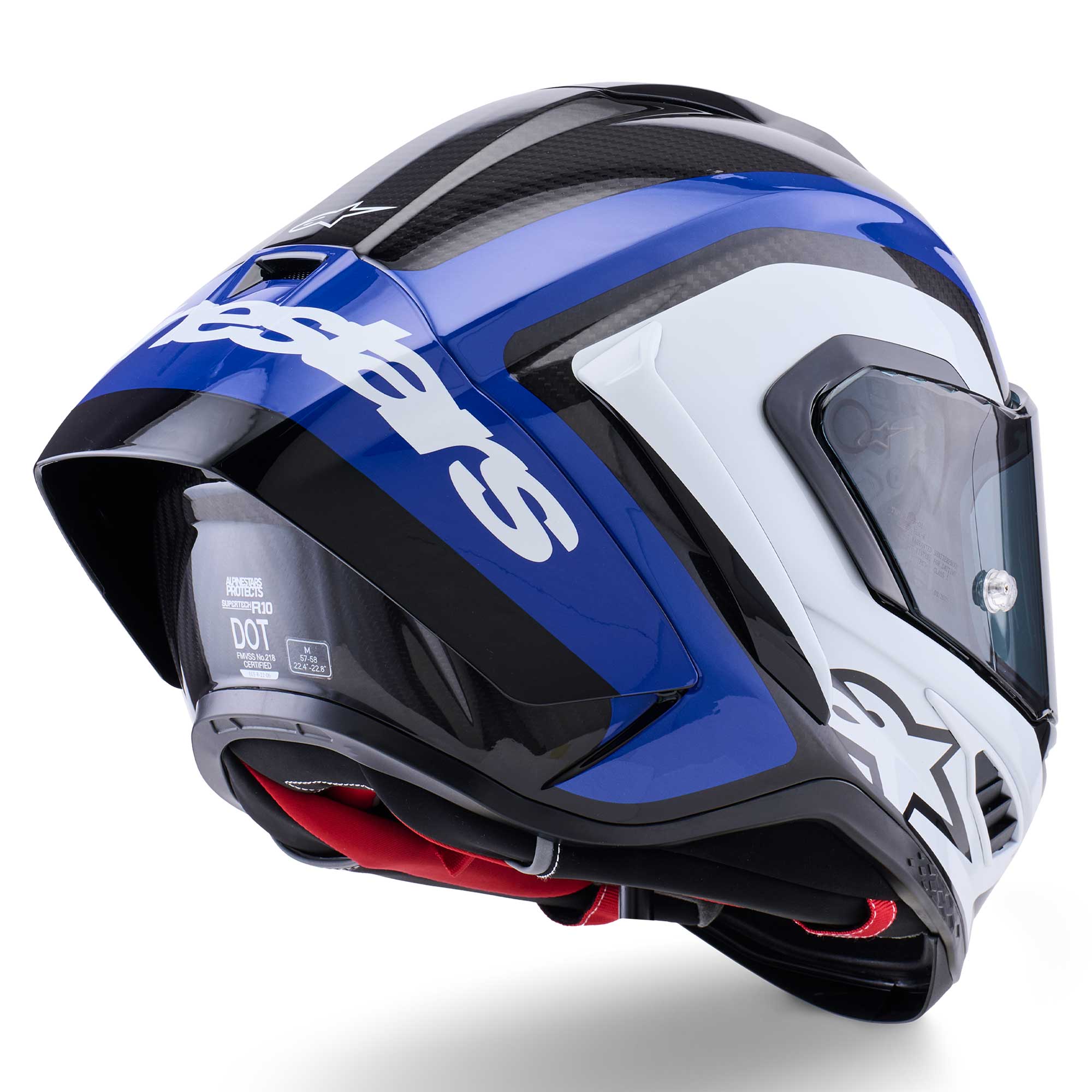 Alpinestars Supertech S-R10 ARIUS Motorcycle Race Helmet (Black/White/Blue)
