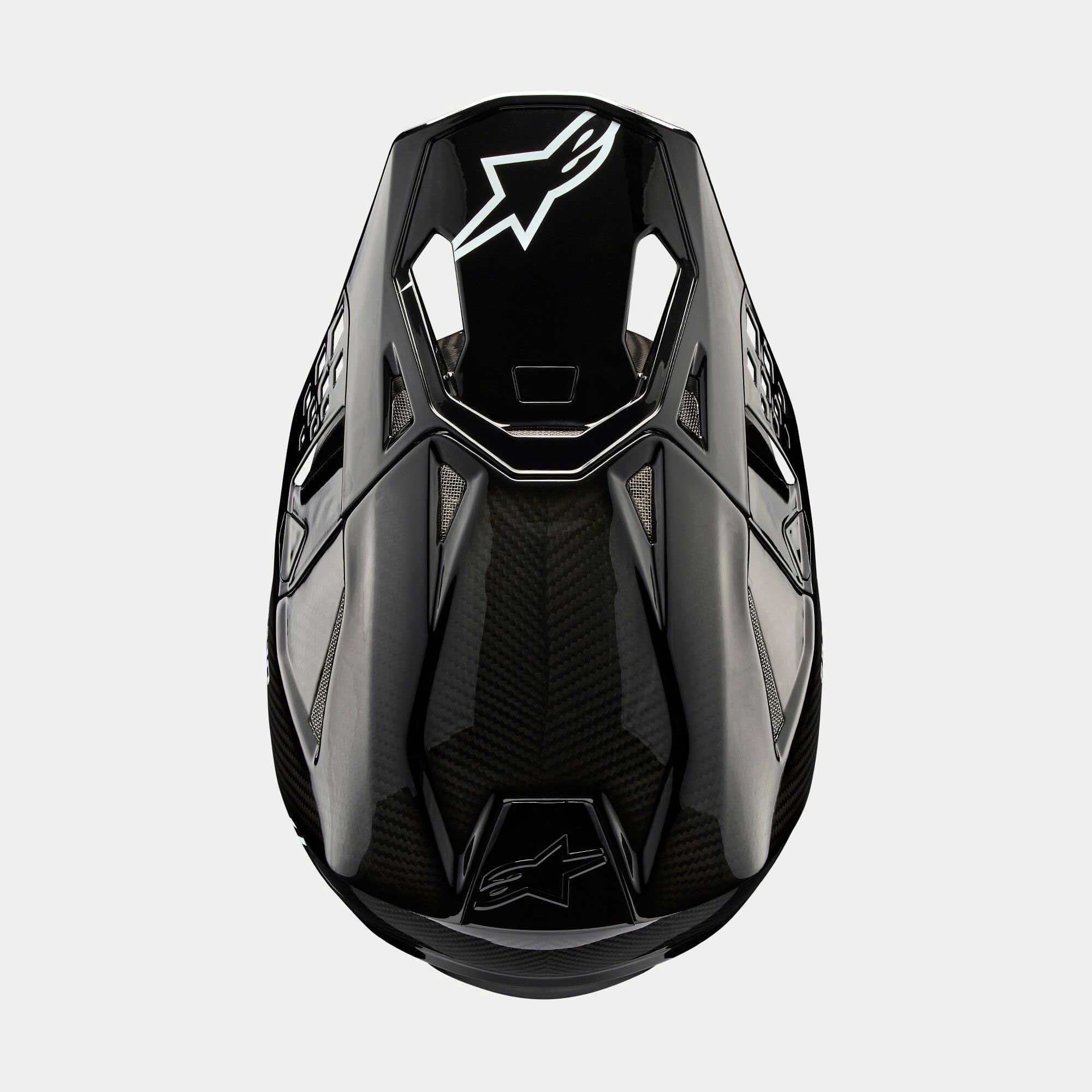 Alpinestars S-M10 MX Helmet - PLAIN (Gloss Black Carbon)