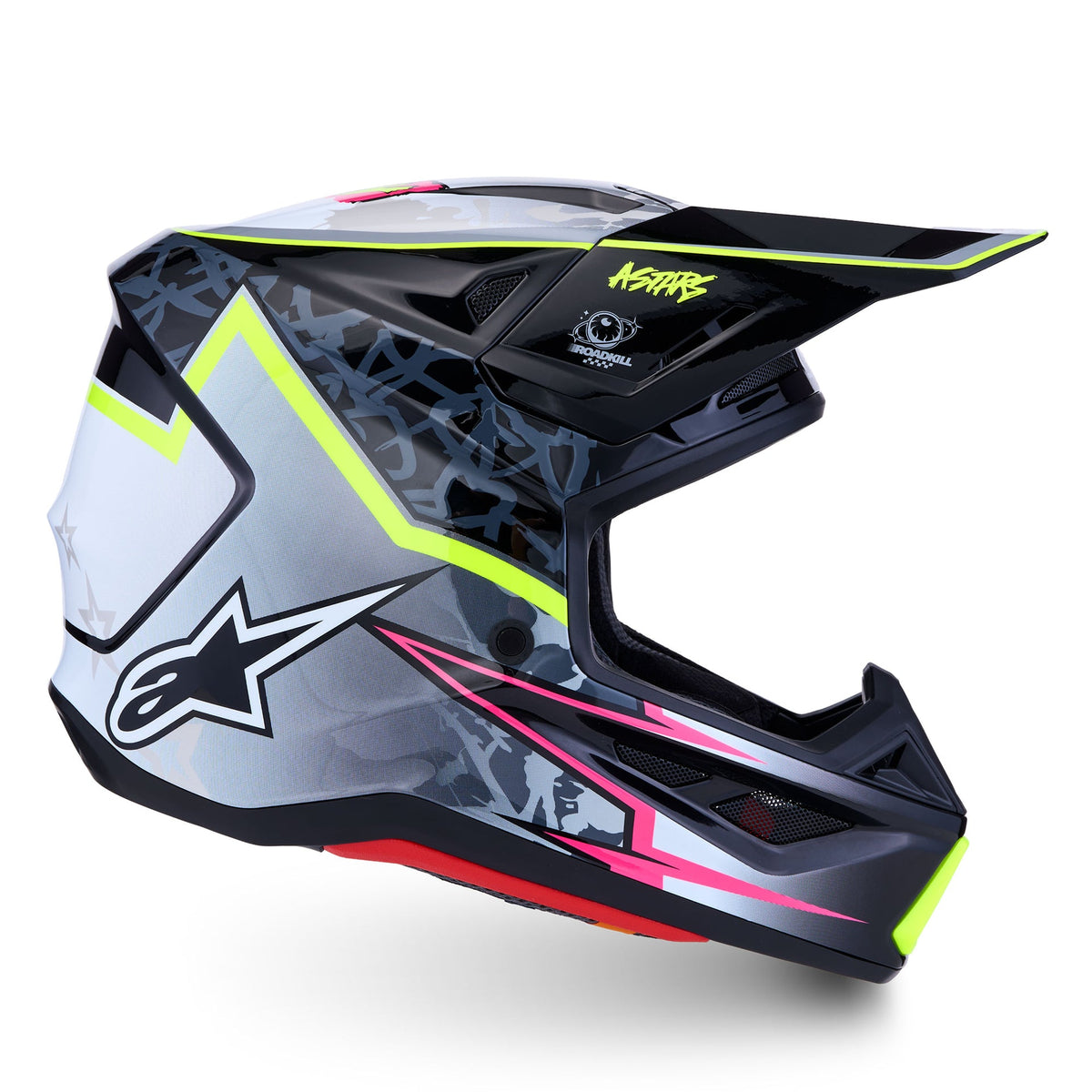 Alpinestars S-M7 BLASTER MX Helmet (Black/Gray/White/Yellow Fluo)