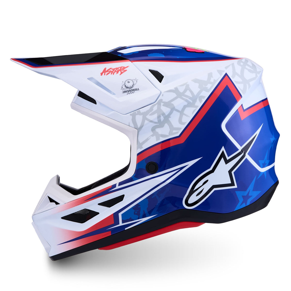Alpinestars S-M7 BLASTER MX Helmet (White/Blue/Red)