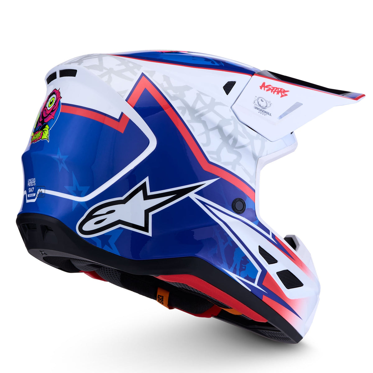 Alpinestars S-M7 BLASTER MX Helmet (White/Blue/Red)