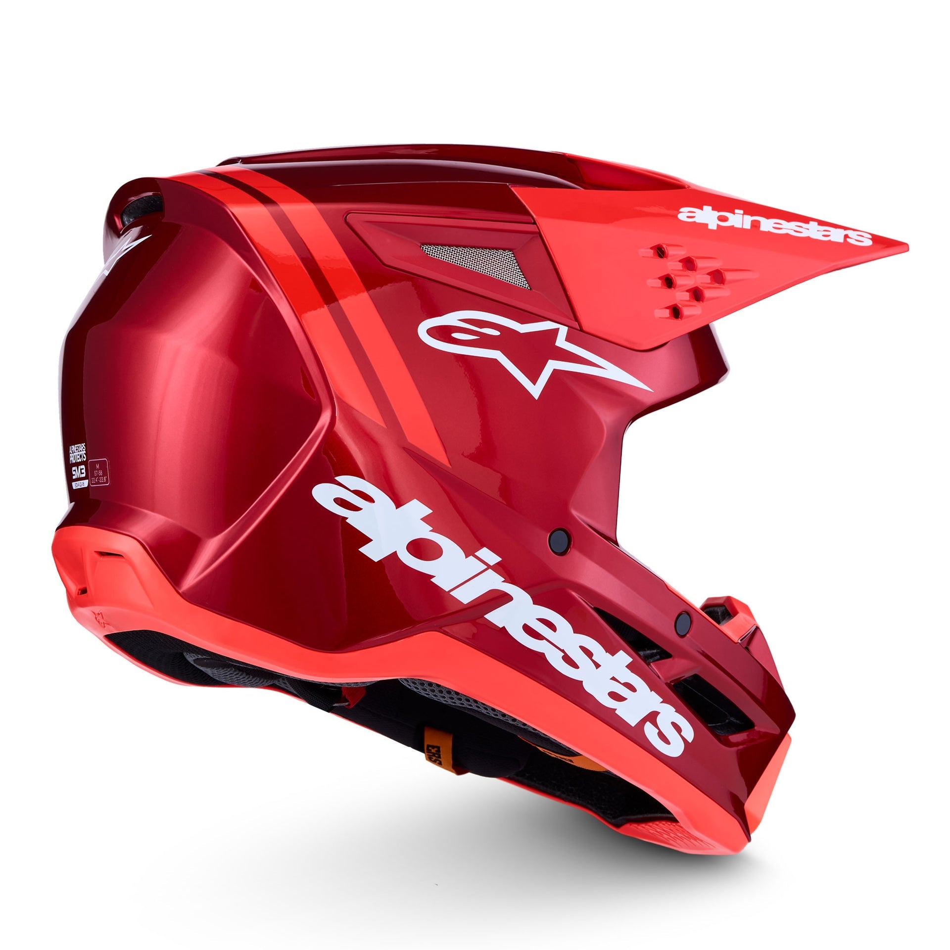 Alpinestars S-M3 RADIUM MX Helmet (Red Metallic/Red Fluo/White)