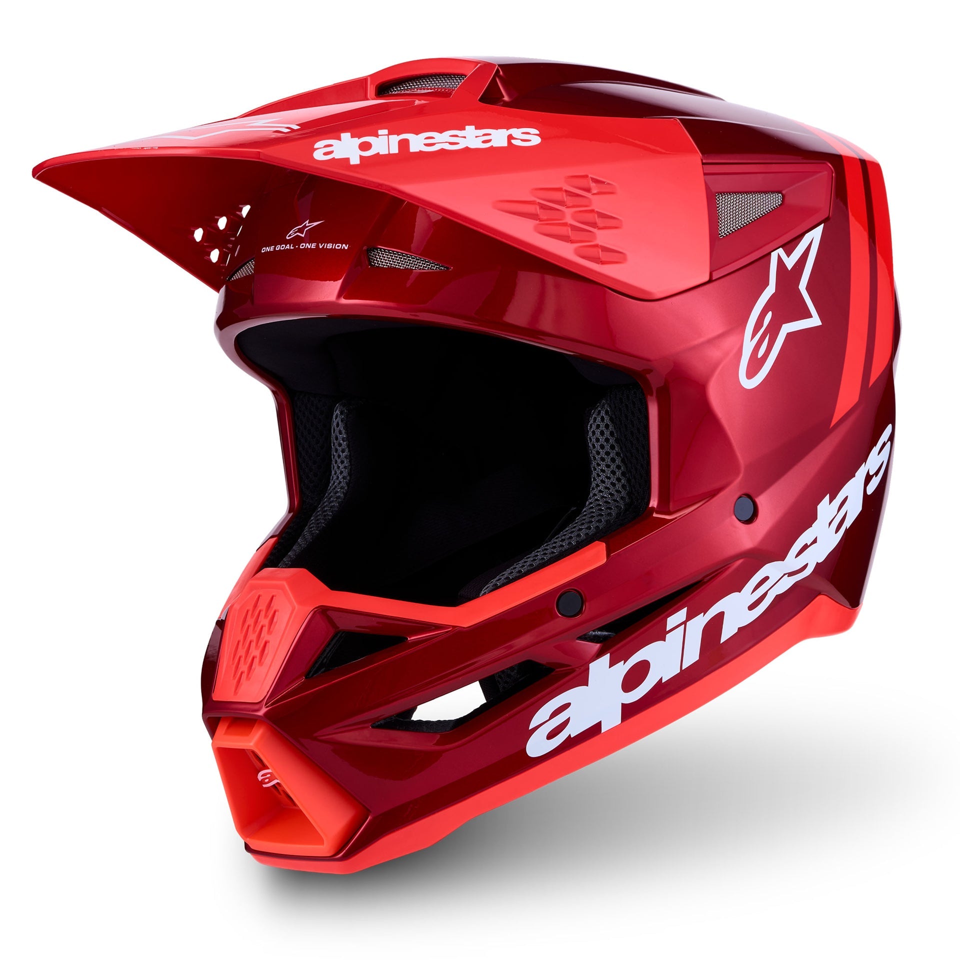 Alpinestars S-M3 RADIUM MX Helmet (Red Metallic/Red Fluo/White)
