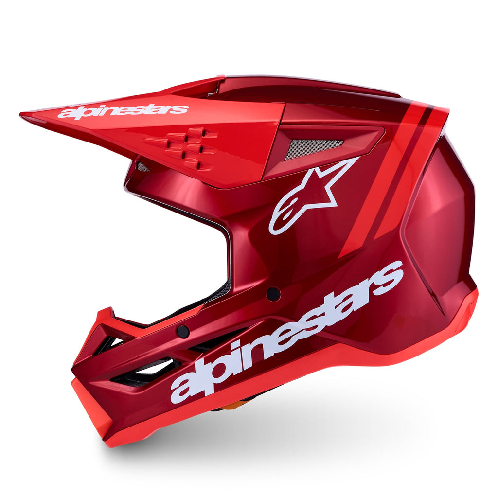 Alpinestars S-M3 RADIUM MX Helmet (Red Metallic/Red Fluo/White)