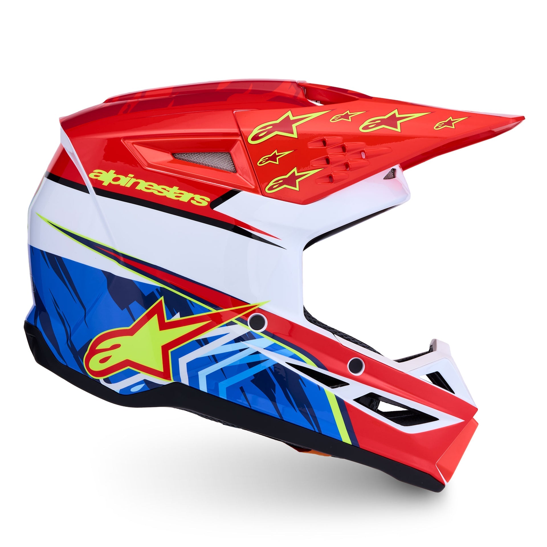 Alpinestars S-M3 FALCON MX Helmet (Red Fluo/White/Yellow Fluo)
