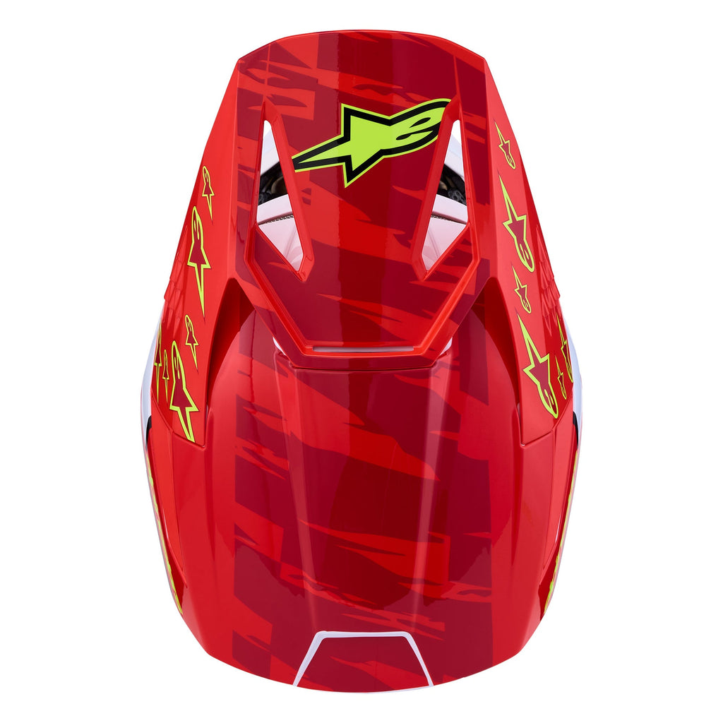 Alpinestars S-M3 FALCON MX Helmet (Red Fluo/White/Yellow Fluo)