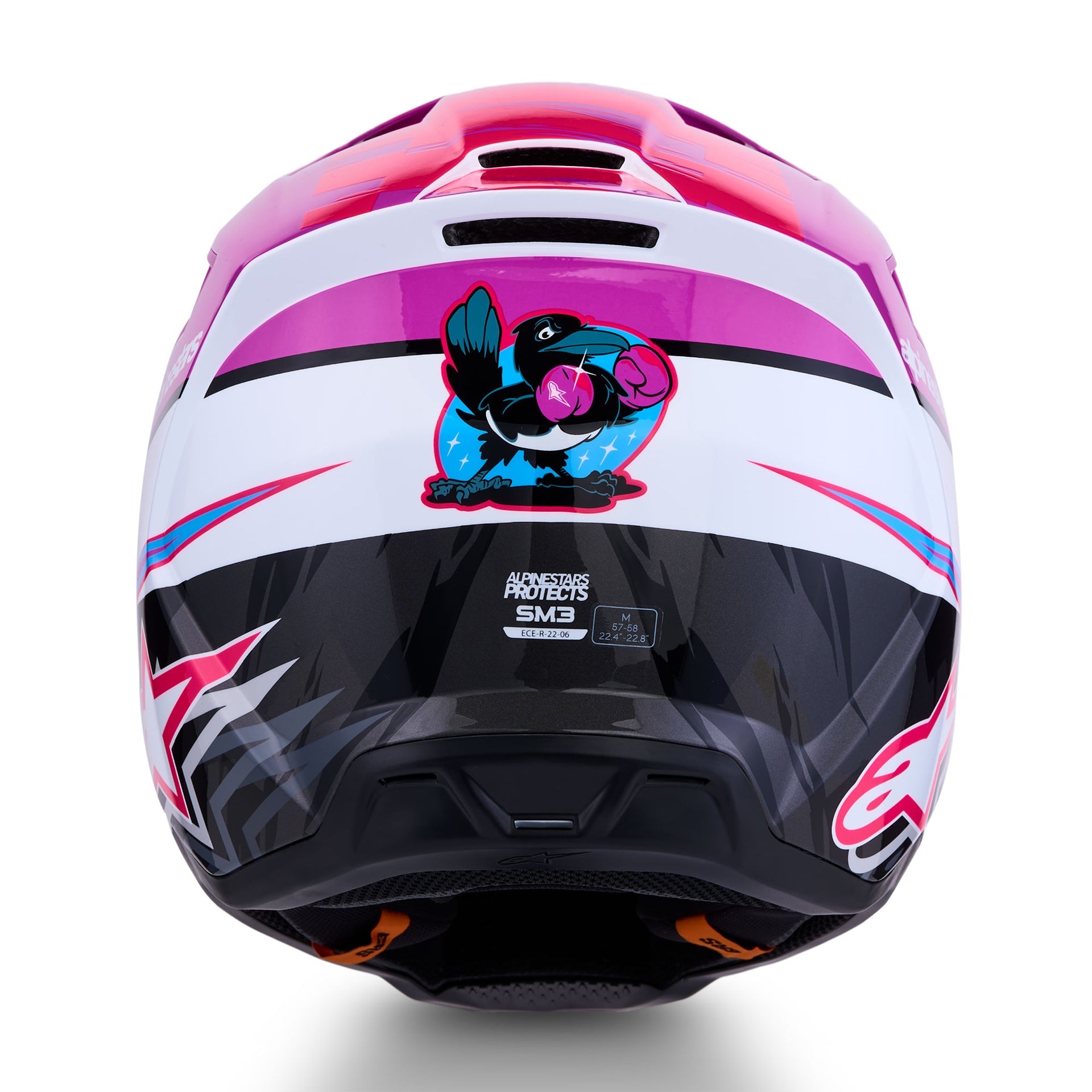 Alpinestars S-M3 FALCON MX Helmet (Purple/White/Black/Pink Fluo)