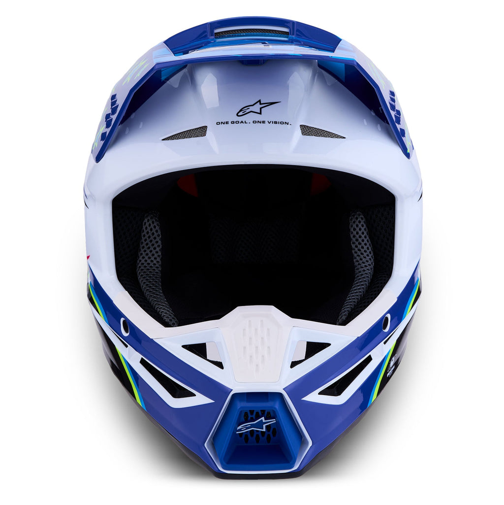 Alpinestars S-M3 FALCON MX Helmet (Blue/White/Black/Yellow Fluo)