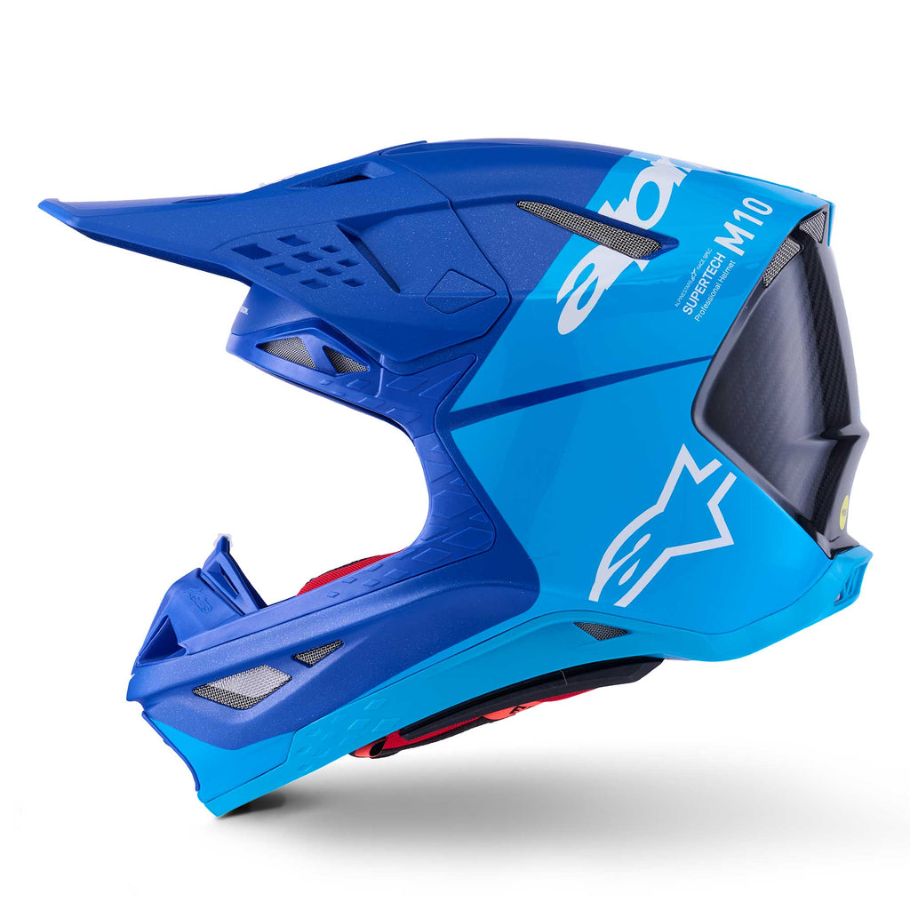 Alpinestars S-M10 MX Helmet - FLOOD (Metallic Blue/Med Blue/Black Carbon M&G)
