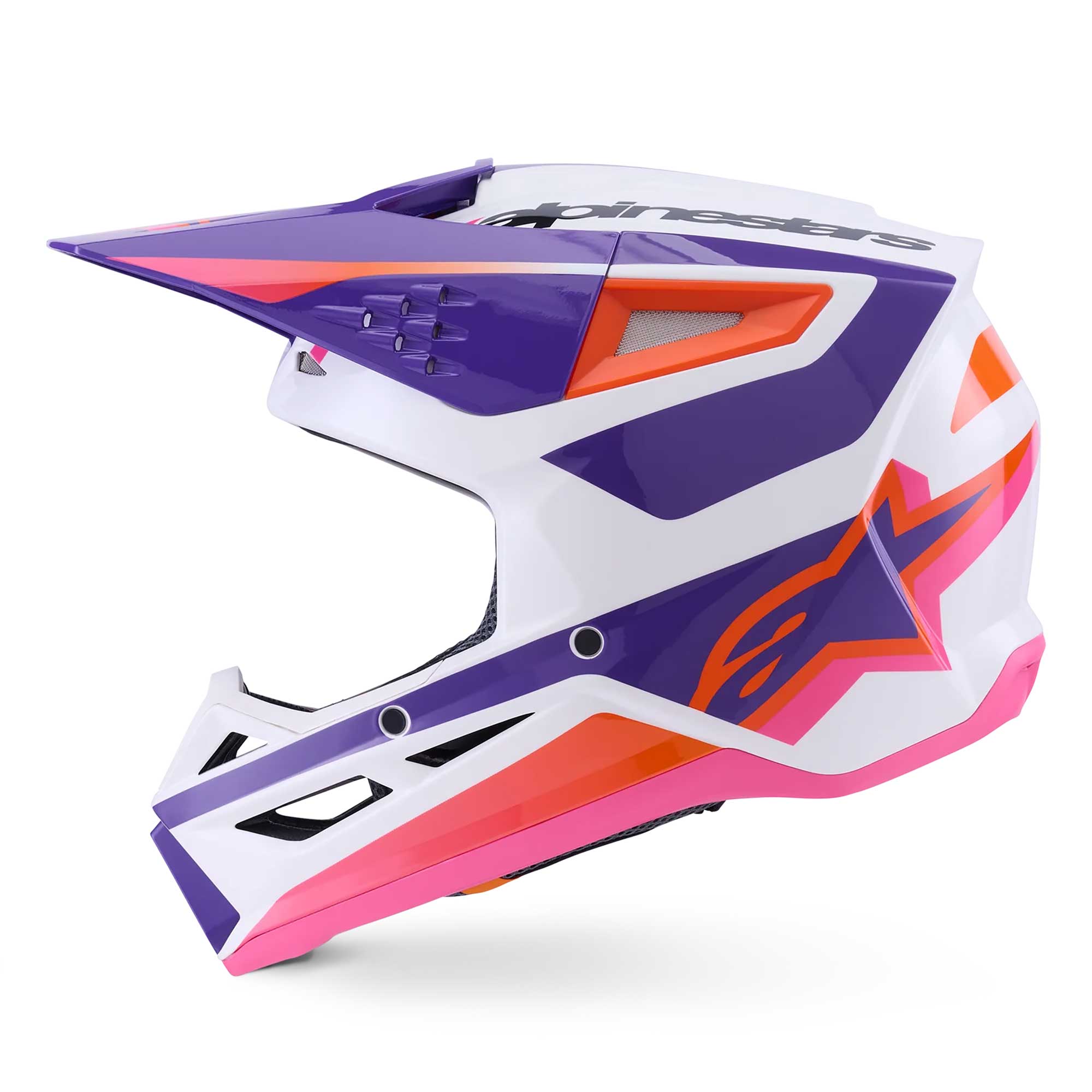 Alpinestars (MX26) MX Helmet - S-M3 HEAT (White/Purple/Pink Gloss)