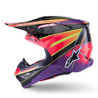 Alpinestars S-M10 MX Helmet - ERA (Pink/Violet/Yellow Fluo Gloss)