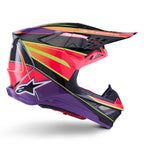 Alpinestars S-M10 MX Helmet - ERA (Pink/Violet/Yellow Fluo Gloss)