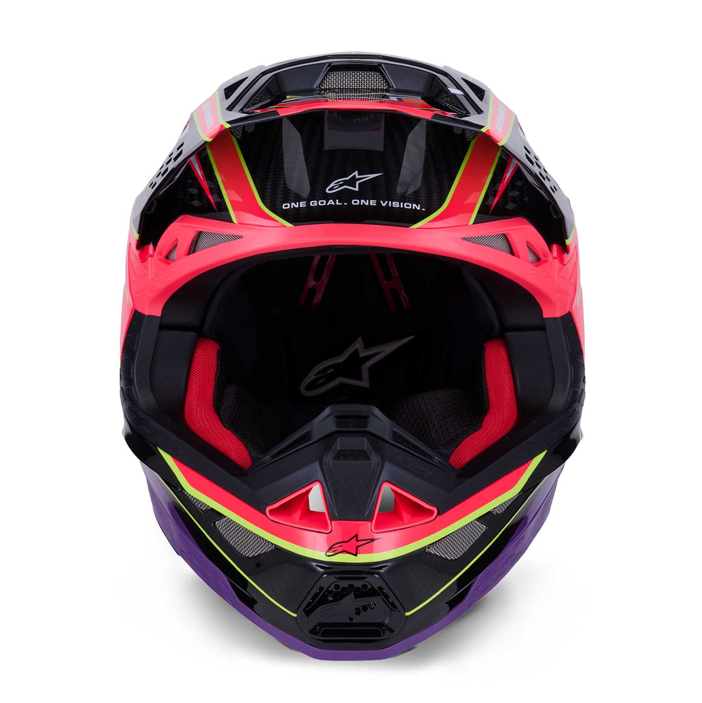 Alpinestars S-M10 MX Helmet - ERA (Pink/Violet/Yellow Fluo Gloss)