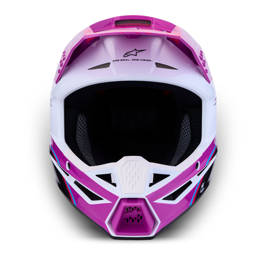 Alpinestars Youth S-M3 FALCON MX Helmet (Purple/White/Black/Pink Fluo)
