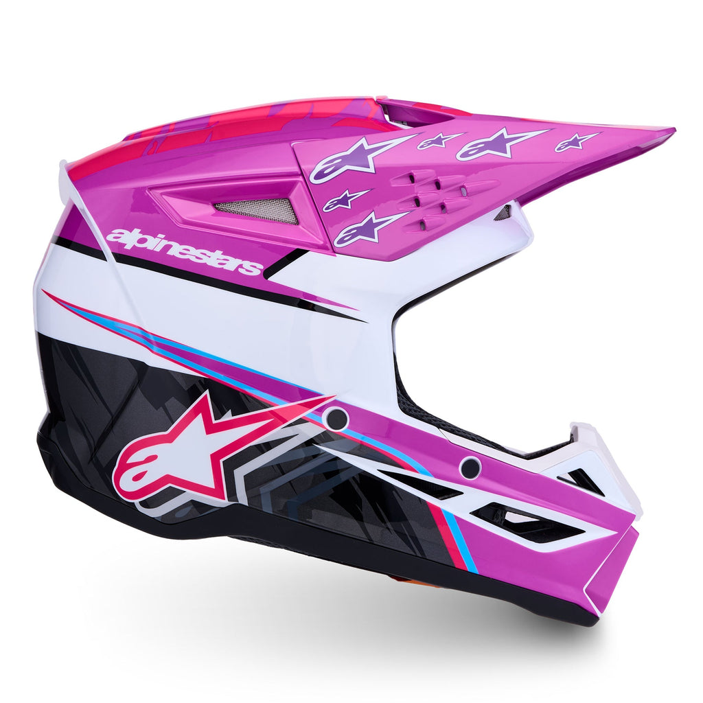 Alpinestars Youth S-M3 FALCON MX Helmet (Purple/White/Black/Pink Fluo)