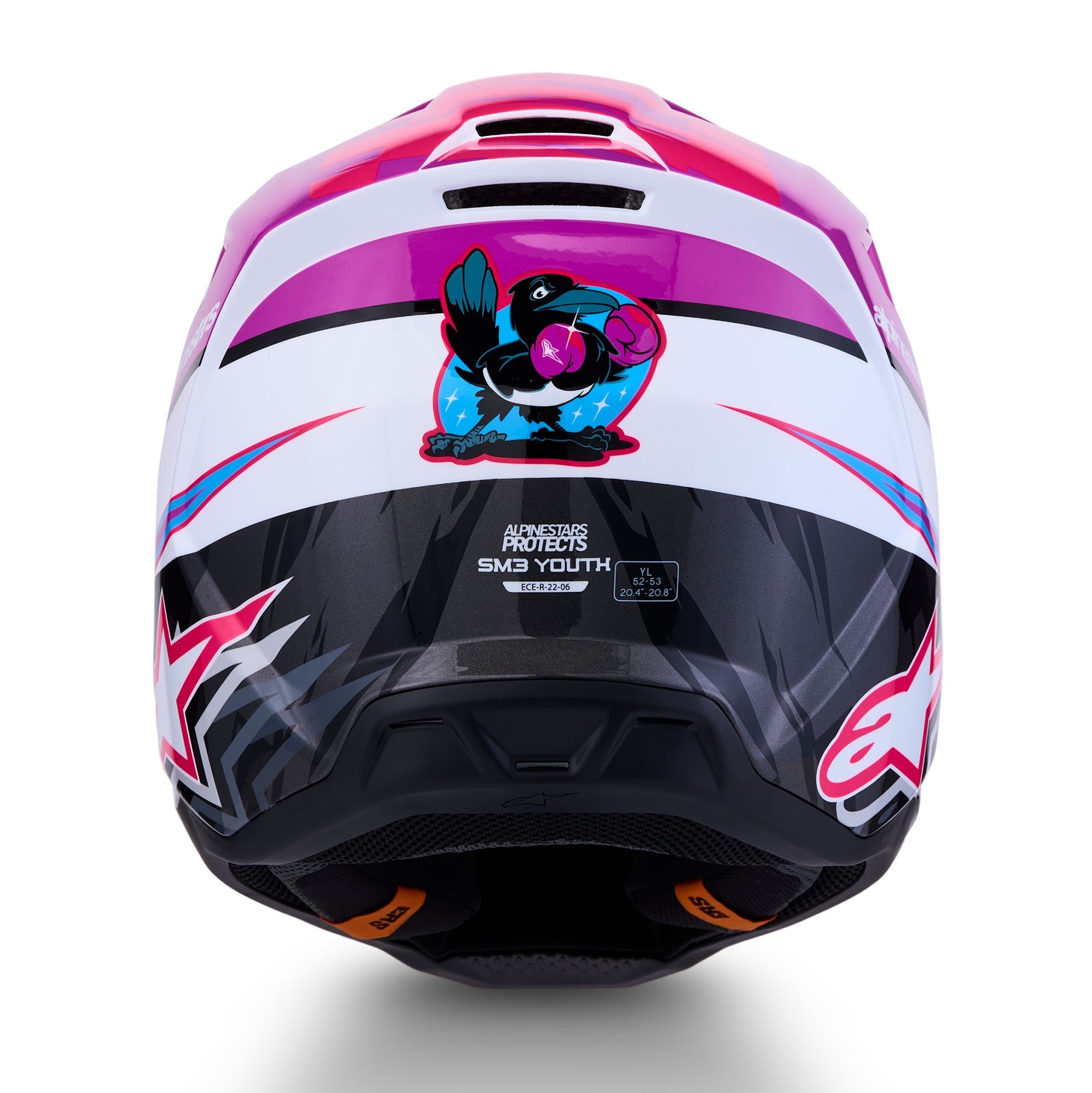 Alpinestars Youth S-M3 FALCON MX Helmet (Purple/White/Black/Pink Fluo)