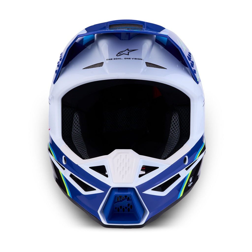 Alpinestars Youth S-M3 FALCON MX Helmet (Blue/White/Black/Yellow Fluo)