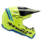 Alpinestars Youth S-M3 Radium Helmet (Yellow Fluo/Black/Blue Gloss)
