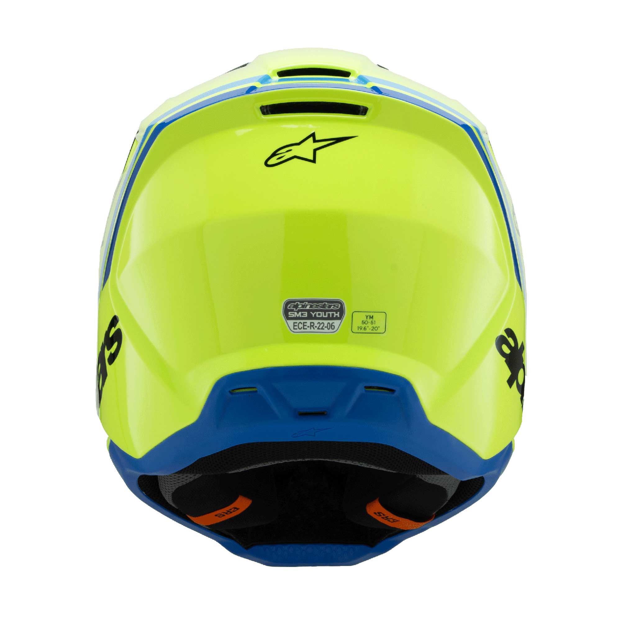 Alpinestars Youth S-M3 Radium Helmet (Yellow Fluo/Black/Blue Gloss)