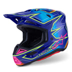 Alpinestars S-M7 CAST MX | Enduro Helmet (Blue/Pink/Yellow Fluo Gloss)