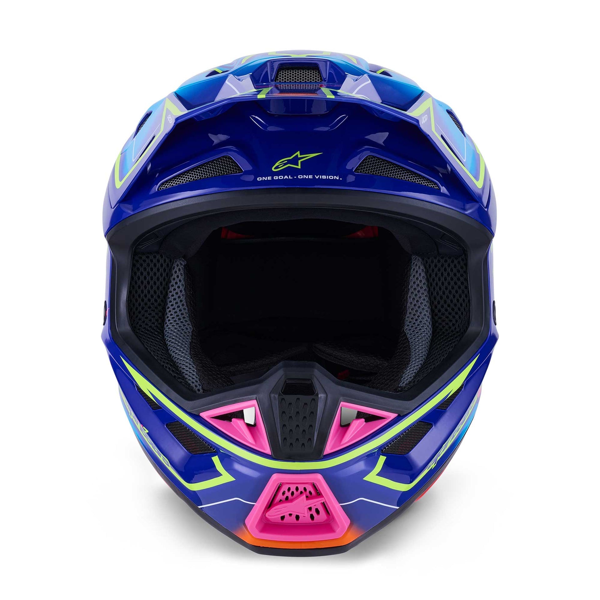 Alpinestars S-M7 CAST MX | Enduro Helmet (Blue/Pink/Yellow Fluo Gloss)