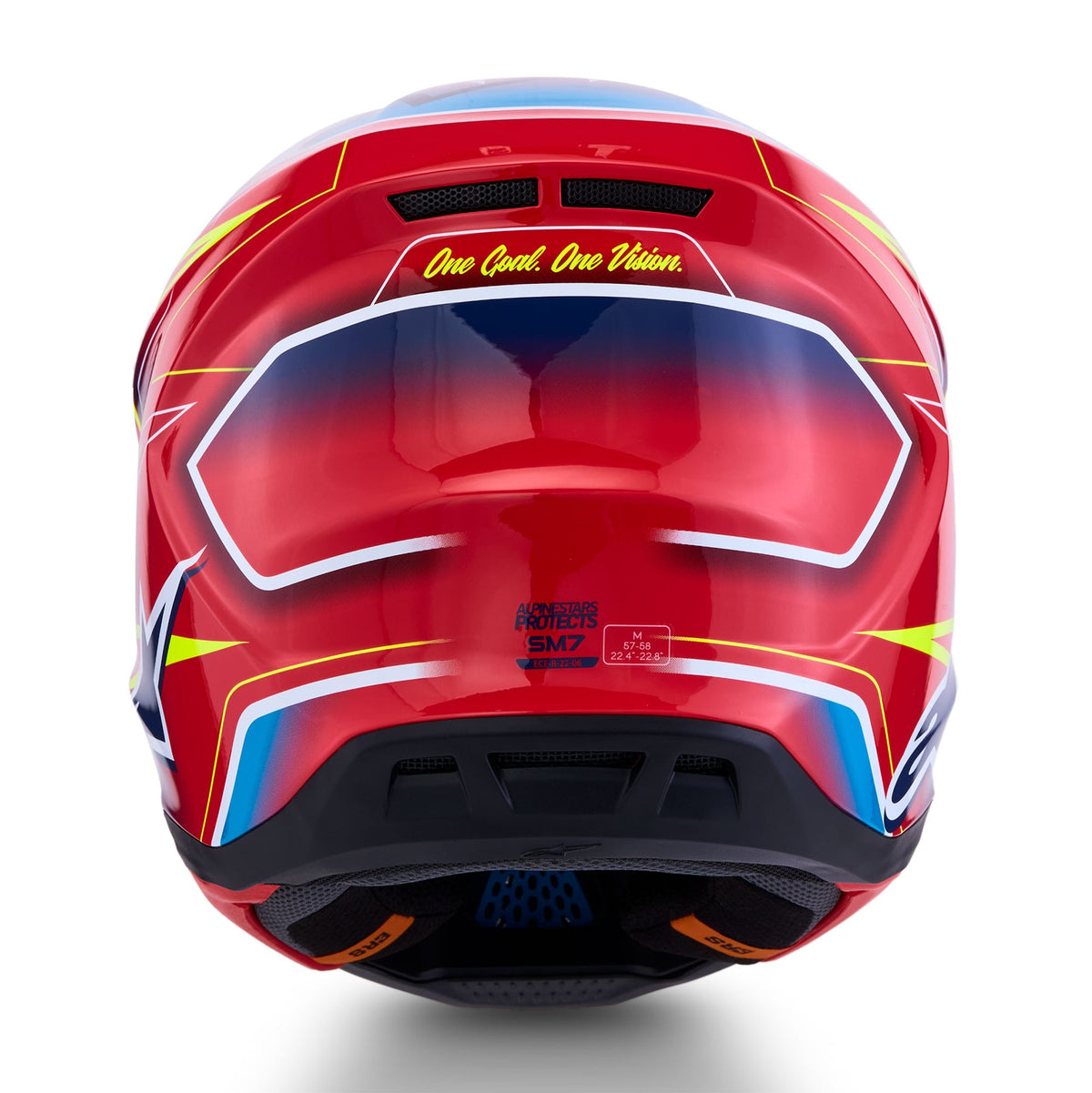 Alpinestars S-M7 CAST MX | Enduro Helmet (Red/Yellow Fluo/Blue)