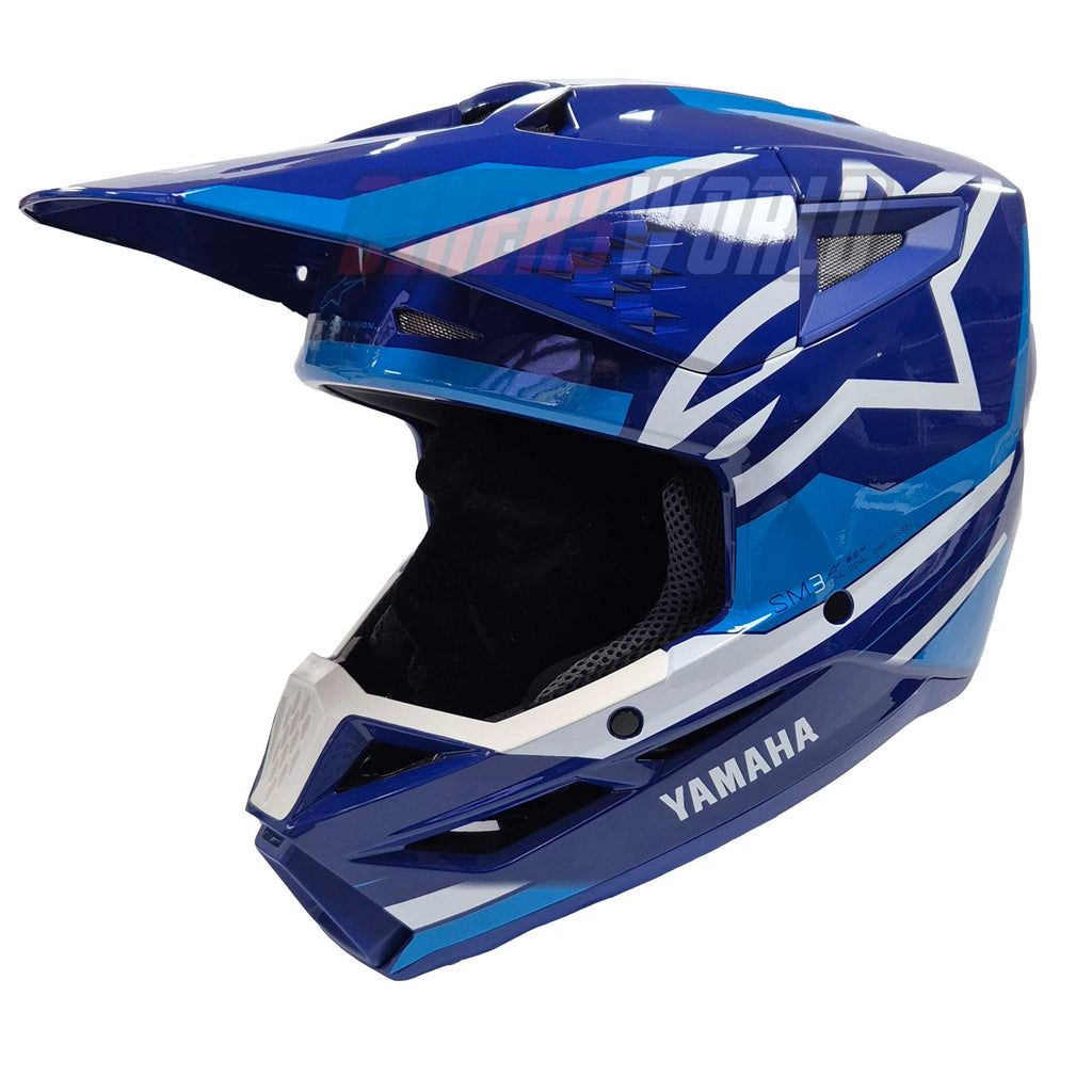 Alpinestars Youth MX Helmet - S-M3 Yamaha (Blue/White Gloss)