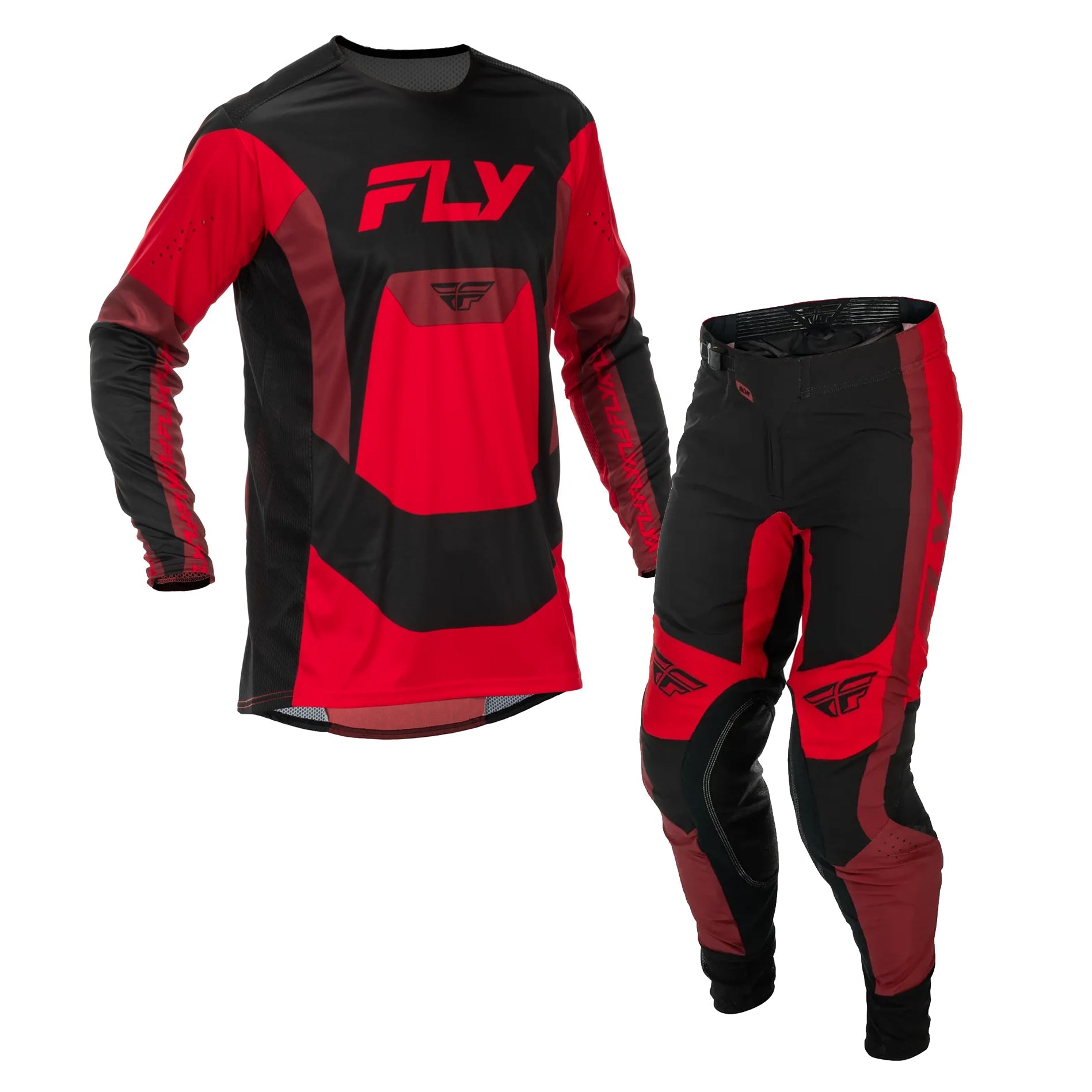 FLY MX Jersey & Pant Kit Deal - Hydrogen LITE (Black/Red) L/32"