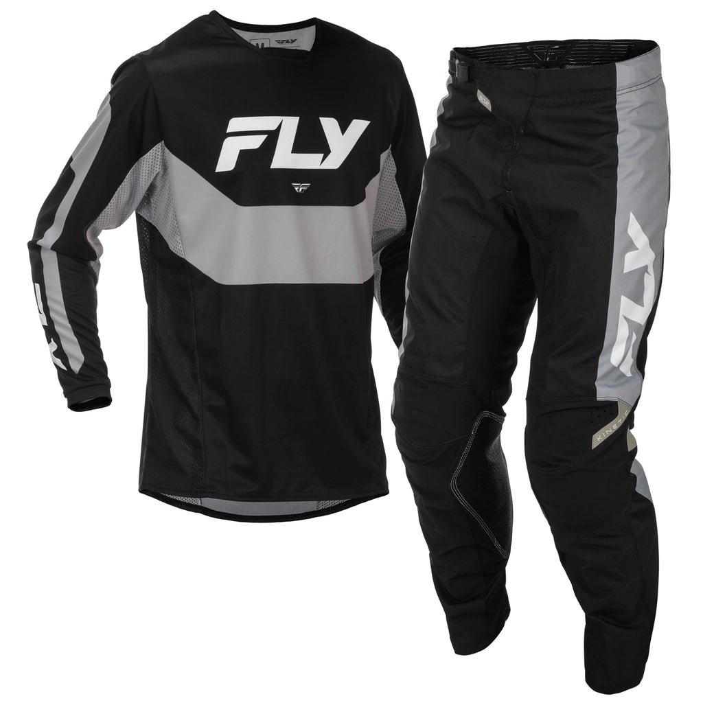 FLY MX Jersey & Pant Kit Deal - Kinetic (Black/Grey) L/32"