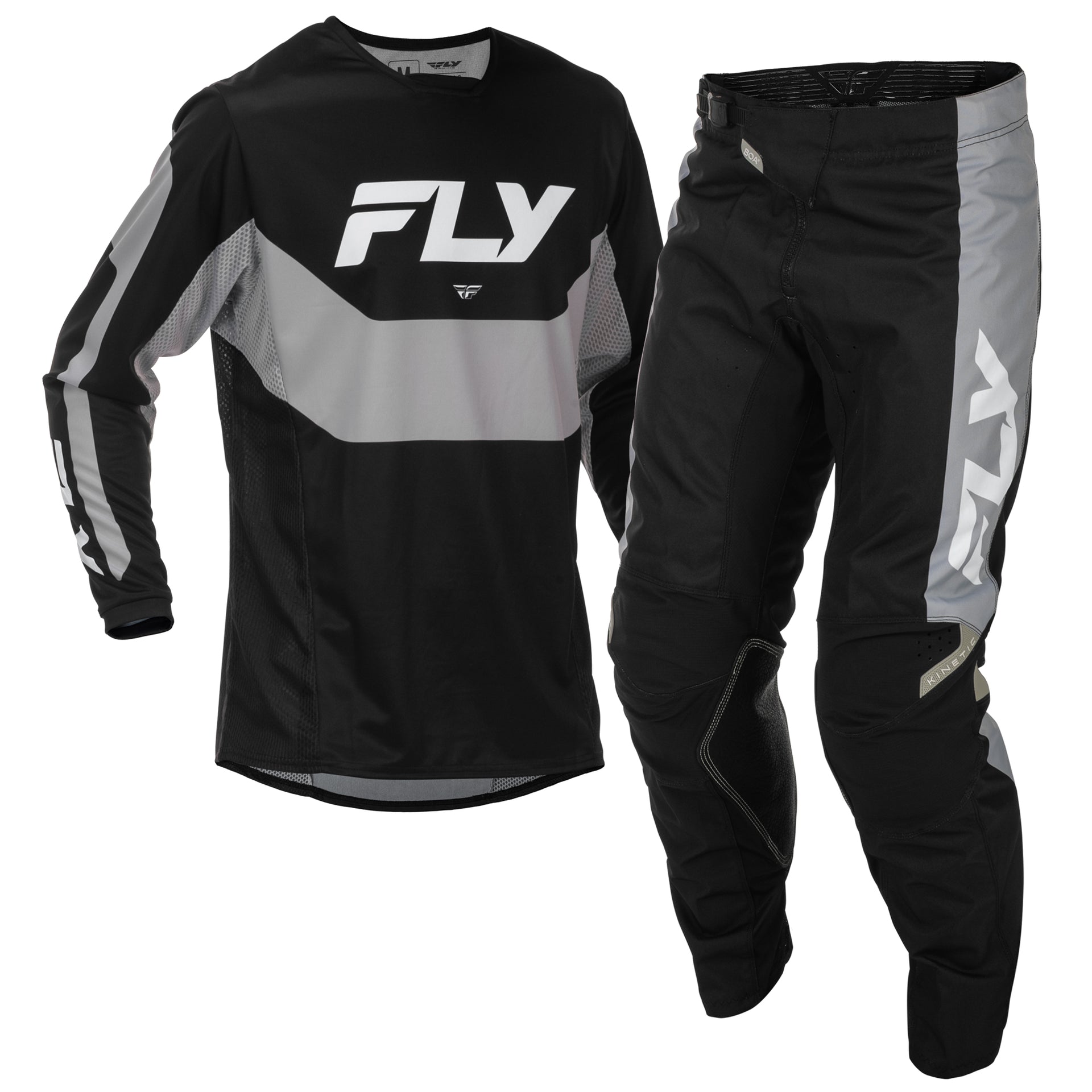 FLY MX Jersey & Pant Kit Deal - Kinetic (Black/Grey) L/32"