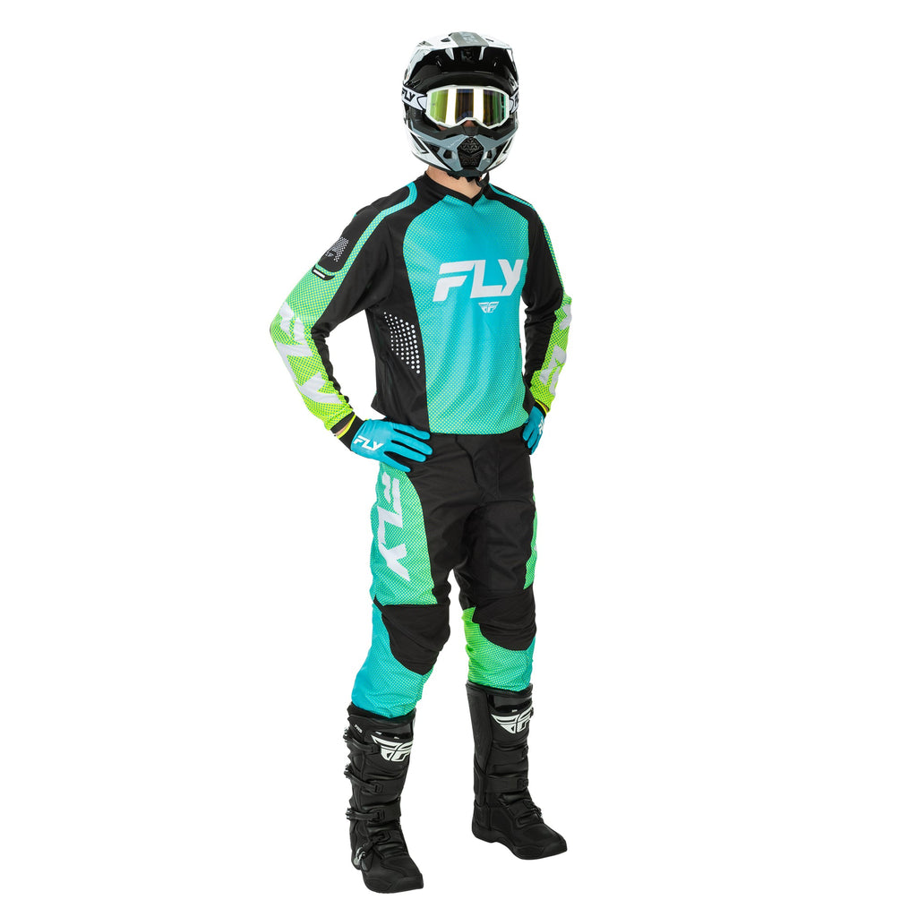 FLY MX Jersey & Pant Kit Deal - F-16 (Aqua/Black/White) L/32"