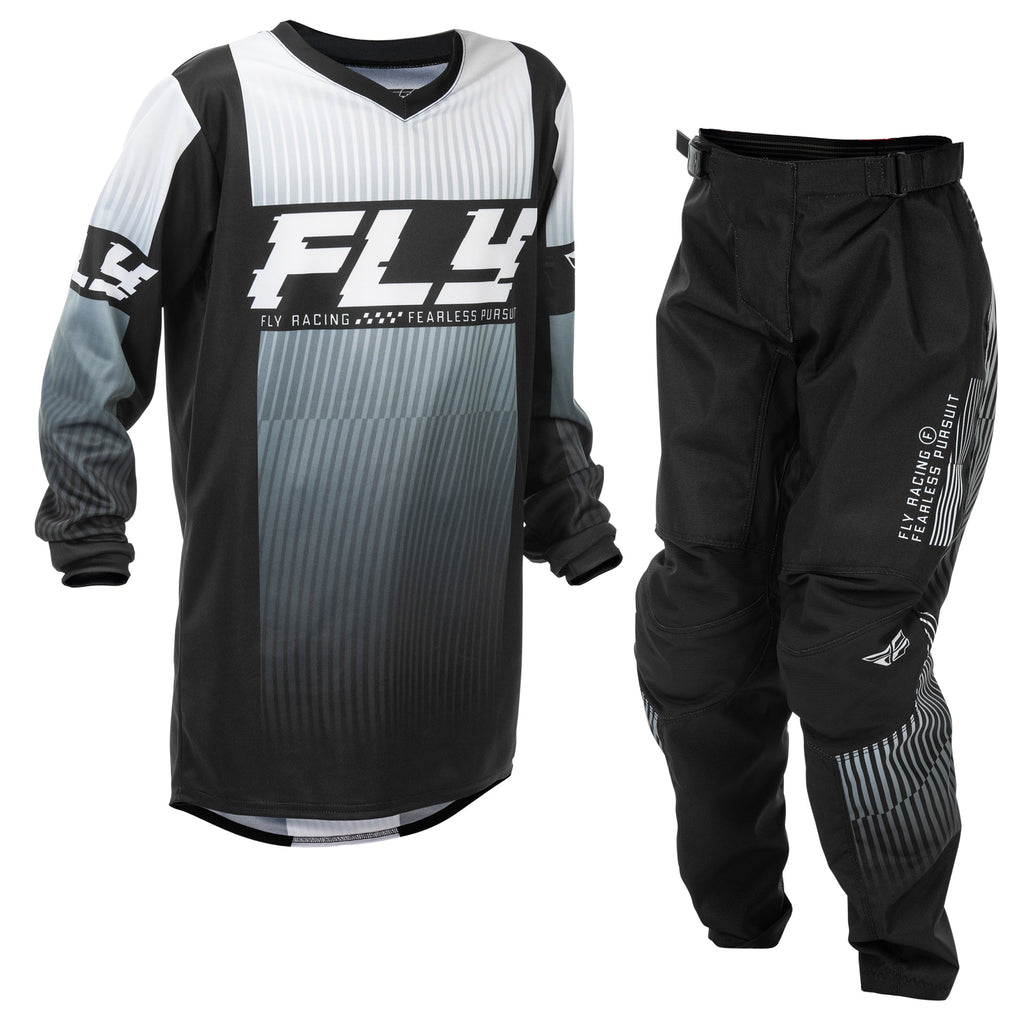 FLY Youth MX Jersey & Pant Kit Deal - F-16 (Black/White) YL/Y26"