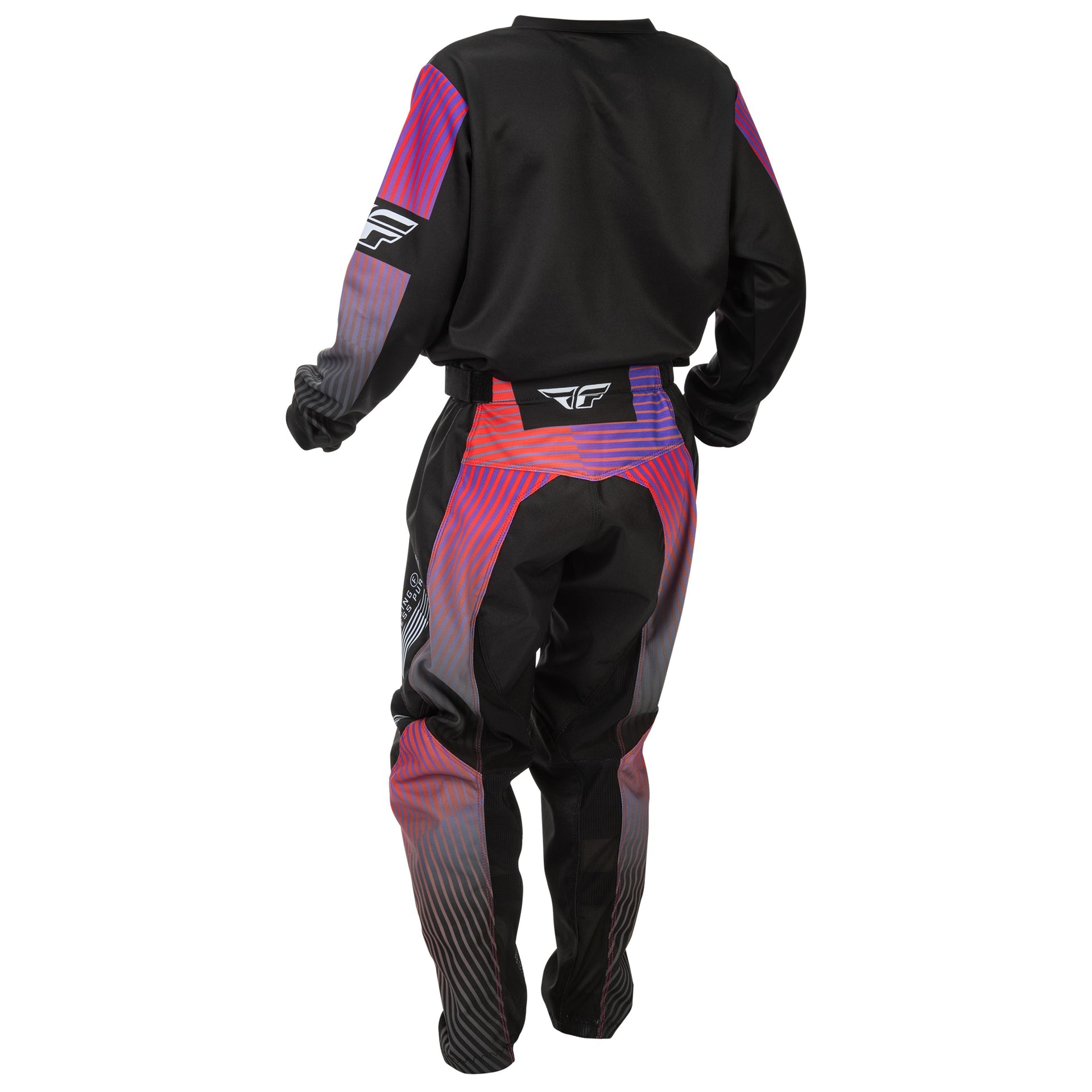 FLY Youth MX Jersey & Pant Kit Deal - F-16 (Black/Red/Purple) YL/Y26"