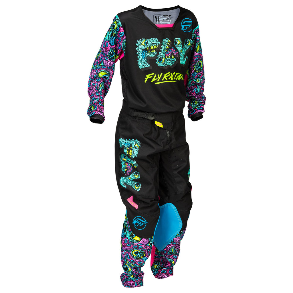 FLY Youth MX Jersey & Pant Kit Deal - Kinetic MUTANT (Black/Multi) YL/Y26"