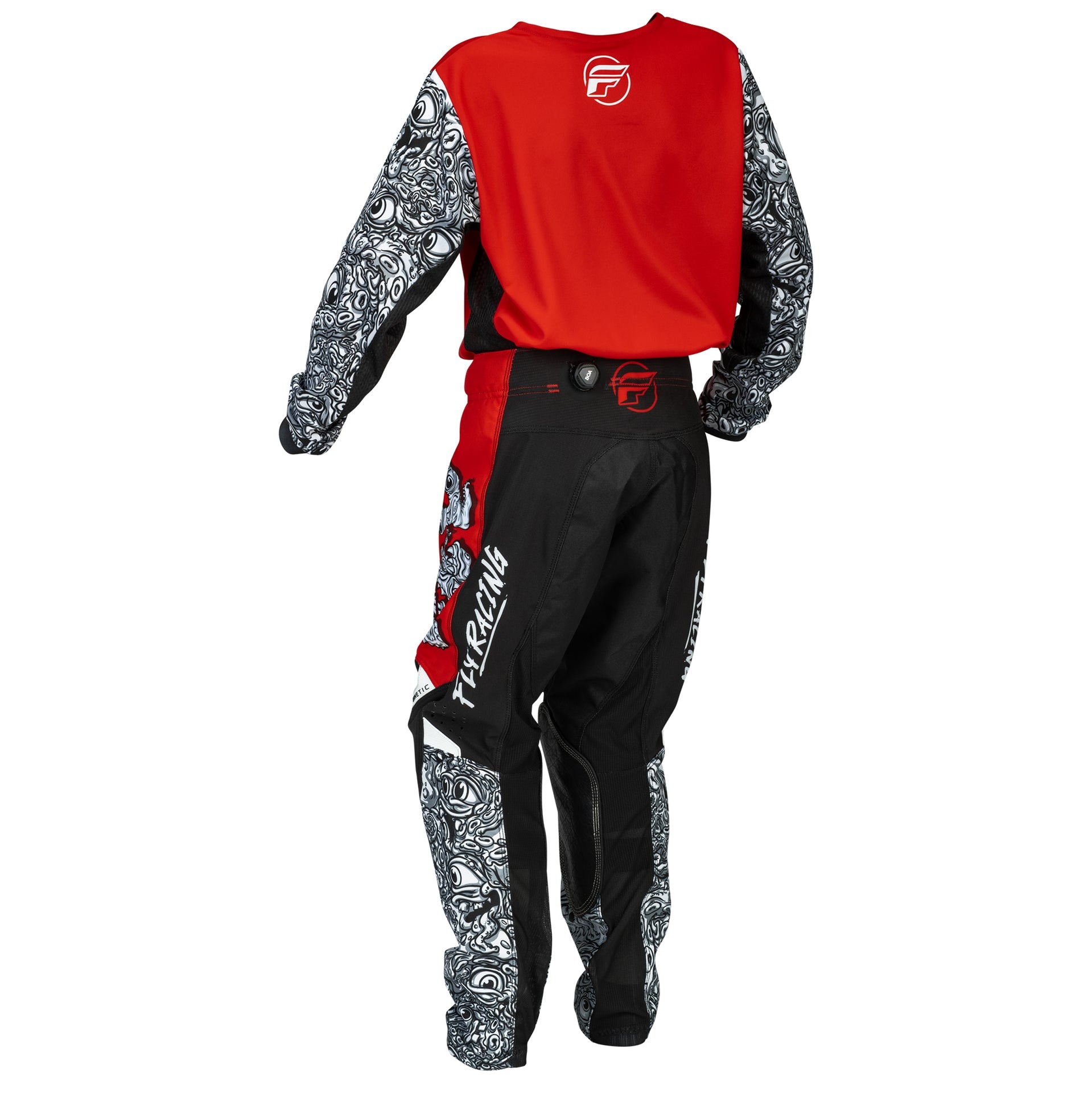 FLY Youth MX Jersey & Pant Kit Deal - Kinetic MUTANT (Red/White/Black) YL/Y26"