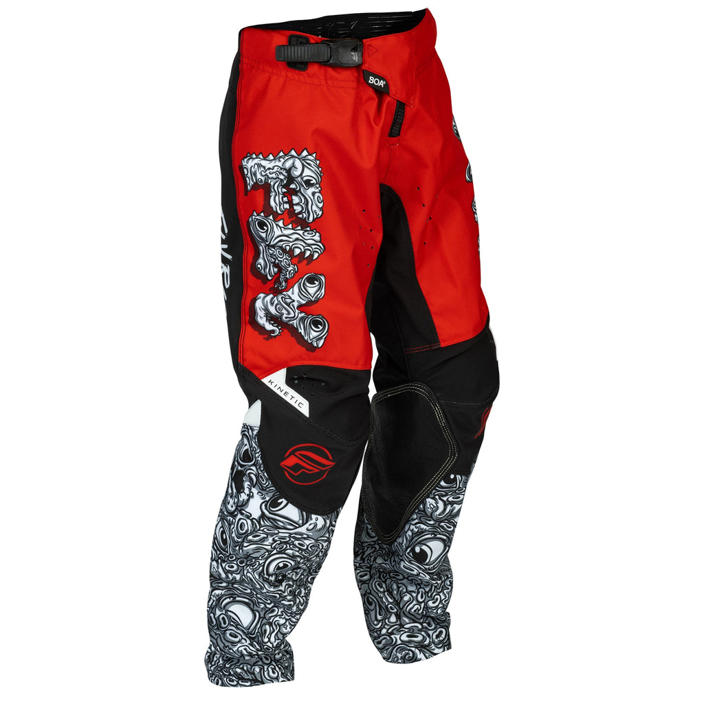 FLY Youth MX Jersey & Pant Kit Deal - Kinetic MUTANT (Red/White/Black) YL/Y26"
