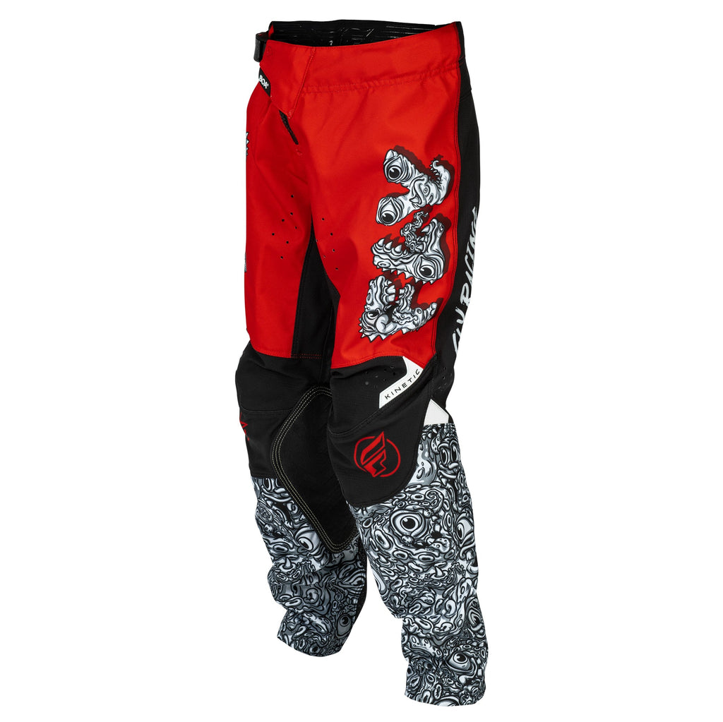 FLY Youth MX Jersey & Pant Kit Deal - Kinetic MUTANT (Red/White/Black) YL/Y26"