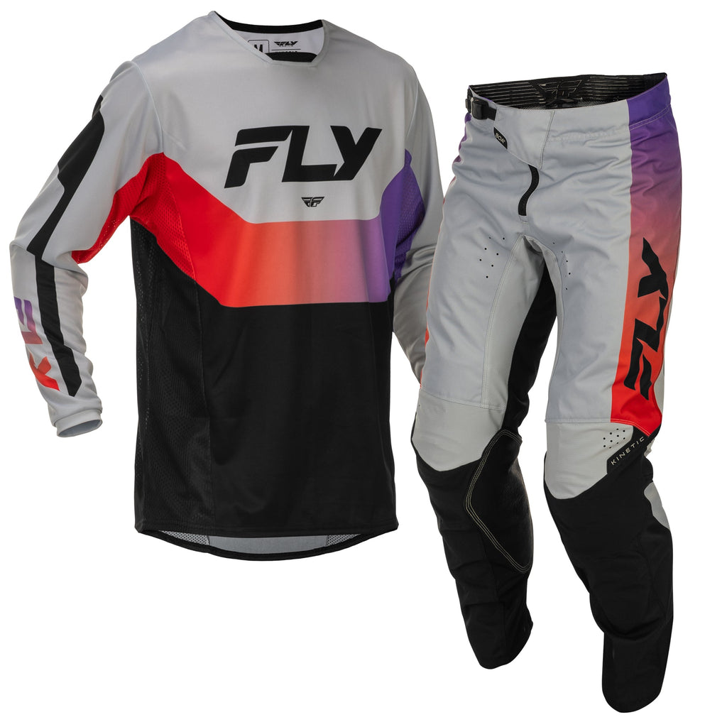 FLY MX Jersey & Pant Kit Deal - Kinetic (Grey/Black/Red) L/32"