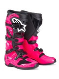 Alpinestars Tech 7 Boots in Diva Pink offset with black and a white logo