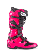 Alpinestars Tech 7 Boots in Diva Pink offset with black and a white logo