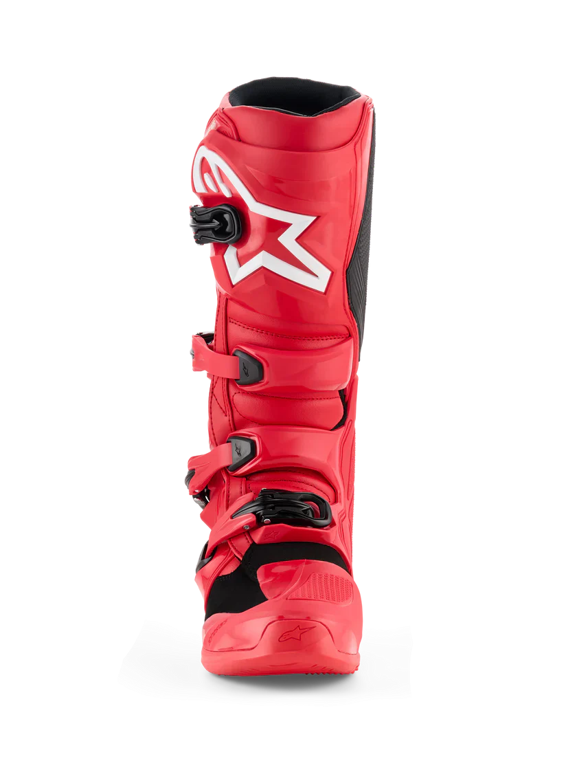 Alpinestars MX Tech 7 Boots in Red with a White Logo from the front