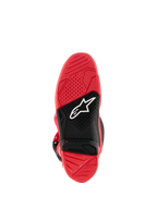 Alpinestars MX Tech 7 Boots in Red with a White Logo from Below look up at the sole