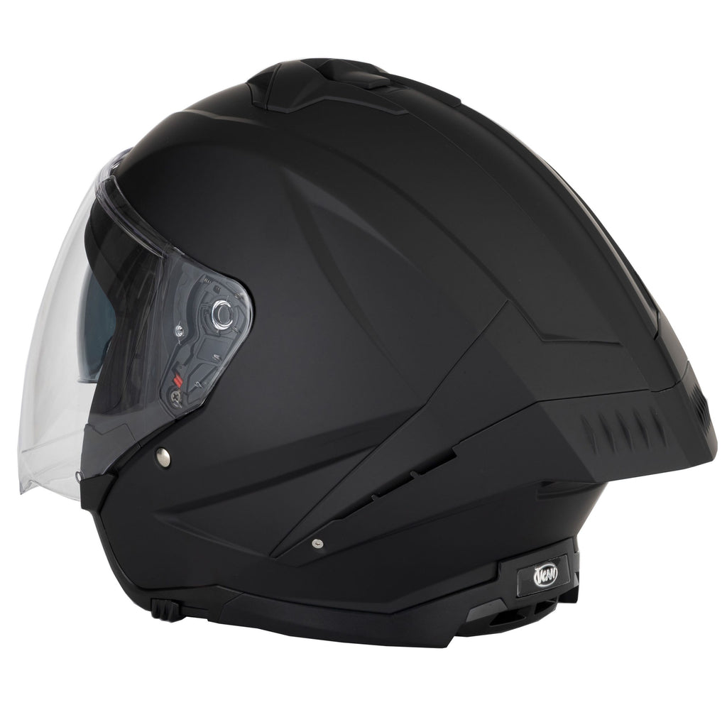 Vcan H599 Open Face Helmet With Clear Visor + Sun Visor (Matt Black)