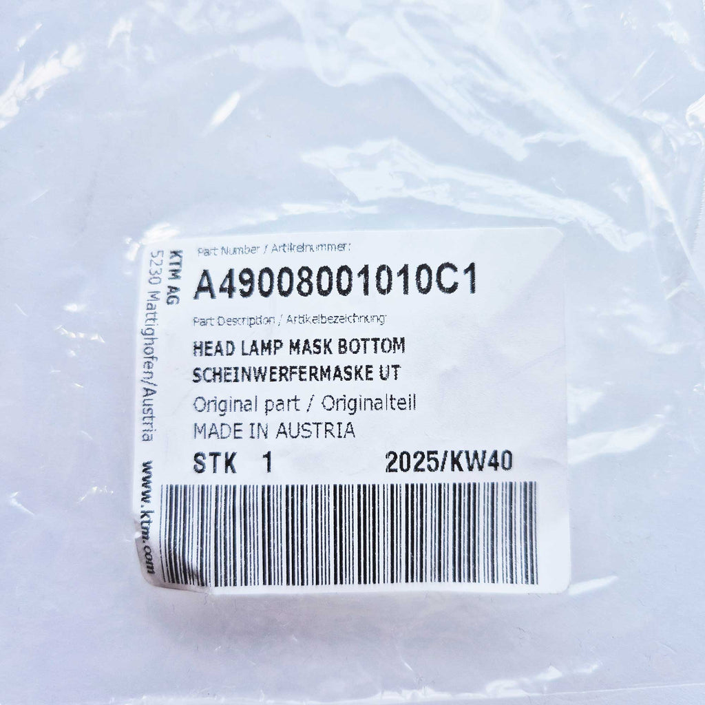 KTM Genuine Part - Lower, Headlight Cowl - EXC/EXCF 125-500 24-26 - KA49008001010C1